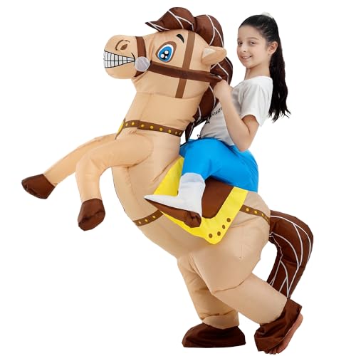 JOYBRO Aufblasbares Cowboy-Reitpferd-Kostüm für Kinder – Lustiges Cowboy-Kostüm für Jungen und Mädchen – Perfekt für Halloween, Karneval, Mottopartys, Geburtstagsfeiern – Einheitsgröße 120-150 cm JOYBRO Aufblasbares Cowboy-Reitpferd-Kostüm für Kinder – Lustiges Cowboy-Kostüm für Jungen und Mädchen – Perfekt für Halloween, Karneval, Mottopartys, Geburtstagsfeiern – Einheitsgröße 120-150 cm von JOYBRO