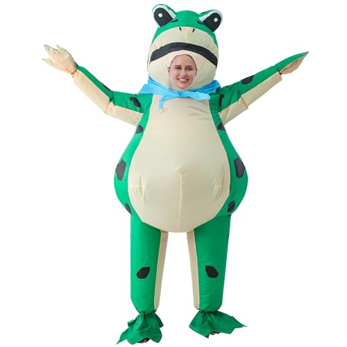 JOYBRO Aufblasbares Frosch Kostüm für Erwachsene – Lustiges Frosch Kostüm für Männer und Frauen – Perfekt für Halloween, Karneval, Fasching und Mottopartys – Einheitsgröße 160–190 cm JOYBRO Aufblasbares Frosch Kostüm für Erwachsene – Lustiges Frosch Kostüm für Männer und Frauen – Perfekt für Halloween, Karneval, Fasching und Mottopartys – Einheitsgröße 160–190 cm von JOYBRO