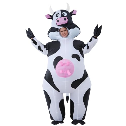 JOYBRO Aufblasbares Lustiges Kuhkostüm für Erwachsene – Witziges Tierkostüm für Männer und Frauen – Perfekt für Halloween, Karneval, Fasching, Cosplay und Mottopartys – Einheitsgröße 160–190 cm JOYBRO Aufblasbares Lustiges Kuhkostüm für Erwachsene – Witziges Tierkostüm für Männer und Frauen – Perfekt für Halloween, Karneval, Fasching, Cosplay und Mottopartys – Einheitsgröße 160–190 cm von JOYBRO
