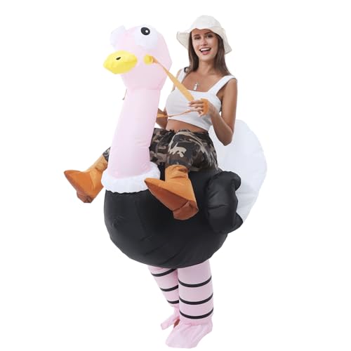 JOYBRO Aufblasbares Strauß Kostüm für Erwachsene – Lustiges Rosa Aufblasbares Vogelkostüm für Männer und Frauen – Perfekt für Halloween, Karneval, Fasching, Cosplay, Mottopartys – Einheitsgröße JOYBRO Aufblasbares Strauß Kostüm für Erwachsene – Lustiges Rosa Aufblasbares Vogelkostüm für Männer und Frauen – Perfekt für Halloween, Karneval, Fasching, Cosplay, Mottopartys – Einheitsgröße von JOYBRO