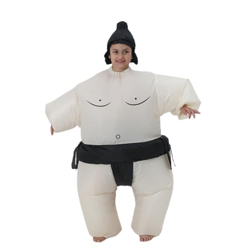 JOYBRO Aufblasbares Sumo-Ringer-Kostüm für Kinder, lustiges Sumo-Ringer-Kostüm für Jungen und Mädchen im Alter von 8-12 Jahren für Halloween, Karneval, Mottopartys, Einheitsgröße 120–150 cm von JOYBRO