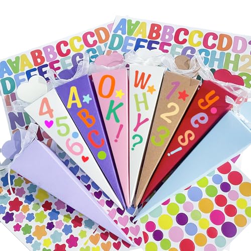 JOYEASE 32 Stück Schultüte Klein, Geschwister Schultüte Zuckertüte zum Befüllen, Faltbare Geschwistertüten mit 8 STK Dekorativen Aufklebern für die Einschulung zum Schulanfang JOYEASE 32 Stück Schultüte Klein, Geschwister Schultüte Zuckertüte zum Befüllen, Faltbare Geschwistertüten mit 8 STK Dekorativen Aufklebern für die Einschulung zum Schulanfang von JOYEASE