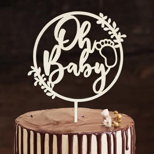 Oh Baby Cake Topper Holz, Oh Baby Tortendeko für Babyparty Baby Shower Deko, Gender Reveal Partydeko, Windeltorte Deko Oh Baby Cake Topper Holz, Oh Baby Tortendeko für Babyparty Baby Shower Deko, Gender Reveal Partydeko, Windeltorte Deko von JOYEASE
