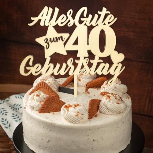 Tortendeko 40 Geburtstag Männer Frauen aus Holz 5MM, Kuchendeko 40. Geburtstag Deko, Alles Gute zum 40. Geburtstag Cake Topper Tortendeko 40 Geburtstag Männer Frauen aus Holz 5MM, Kuchendeko 40. Geburtstag Deko, Alles Gute zum 40. Geburtstag Cake Topper von JOYEASE