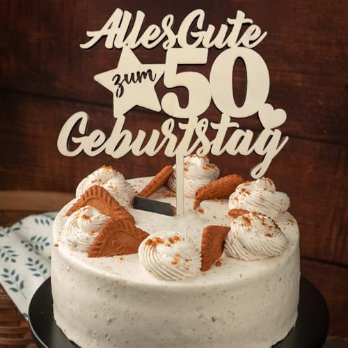 Tortendeko 50. Geburtstag Mann Frau aus Holz 5MM, Kuchendeko 50. Geburtstag Deko, Alles Gute zum 50. Geburtstag Cake Topper Tortendeko 50. Geburtstag Mann Frau aus Holz 5MM, Kuchendeko 50. Geburtstag Deko, Alles Gute zum 50. Geburtstag Cake Topper von JOYEASE