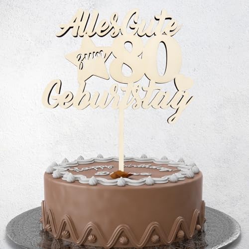 Tortendeko 80. Geburtstag Mann Frau aus Holz 5MM, Kuchendeko 80 Geburtstag Deko, Alles Gute zum 80 Geburtstag Cake Topper Tortendeko 80. Geburtstag Mann Frau aus Holz 5MM, Kuchendeko 80 Geburtstag Deko, Alles Gute zum 80 Geburtstag Cake Topper von JOYEASE