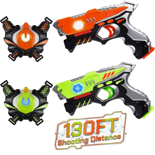 JOYENDER Lazer Laser Tag Spielzeug für Kinder Erwachsene Laser Tag Set mit Pistole und Weste Laser Pistolen Spielzeug ab 4 5 6 7 8 9 10+ Jahre alte Jungen Mädchen Laser Party Outdoor Battle Spiele Set von JOYENDER