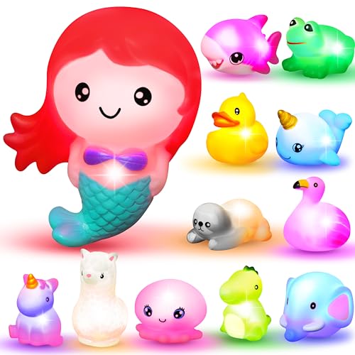 JOYIN 12 Stück leuchtende Badespielzeuge, Kleinkind blinkende Bunte LED-Badewanne Meerjungfrau Spielzeug, Baby Bathtime schwimmenden Gummi Dusche Spielzeug JOYIN 12 Stück leuchtende Badespielzeuge, Kleinkind blinkende Bunte LED-Badewanne Meerjungfrau Spielzeug, Baby Bathtime schwimmenden Gummi Dusche Spielzeug von JOYIN