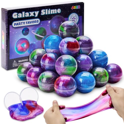 JOYIN Slime Kit, 24 Pack Galaxy Slime Ball Partygeschenke –Fluffy, Nicht klebrig, schmutzfrei, streßabbauend, Schleim Kits für Mädchen und Jungen – Kindergeburtstag Mitgebsel Set von JOYIN