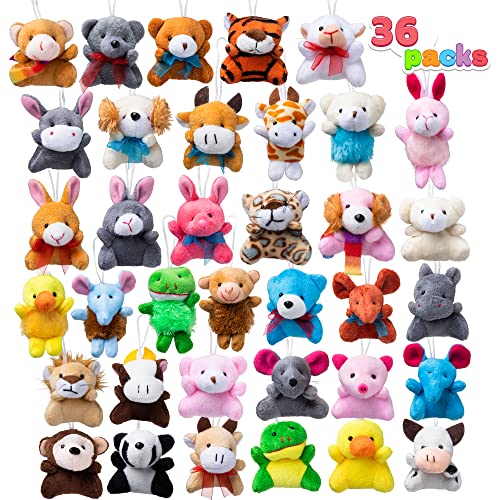 JOYIN 36 Stück Mini Plüschtiere Set für Kinder (7.62cm Jede), Mini Plüschtier Kleine Plüsch Tiere für Party Mitgebsel Kindergeburtstag, Kleine Geschenke für Kinder, Mini Kuscheltier Jungen Mädchen von JOYIN