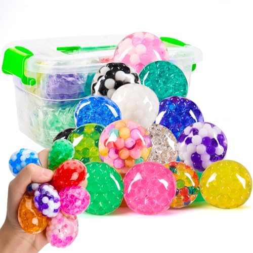 JOYIN Mini Stress Ball Spielzeug, Random 9 Pack Fidget Spielzeug für Erwachsene, Squishy Stress Relief Ball, Antistressbal, Relieve Arbeit Angst, Übung Hand Flexibilität, Valentinstag Party Favors von JOYIN