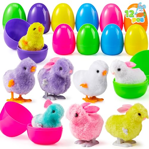 JOYIN 12 Stück Gefüllte Ostereier mit 12 Süß Hasen und Huhn Aufziehspielzeug, Ostereier zum befüllen für Ostern Partyzubehör, Osterkorb Füllstoffe, Kinderspielzeug und Überraschungsgeschenk JOYIN 12 Stück Gefüllte Ostereier mit 12 Süß Hasen und Huhn Aufziehspielzeug, Ostereier zum befüllen für Ostern Partyzubehör, Osterkorb Füllstoffe, Kinderspielzeug und Überraschungsgeschenk von JOYIN