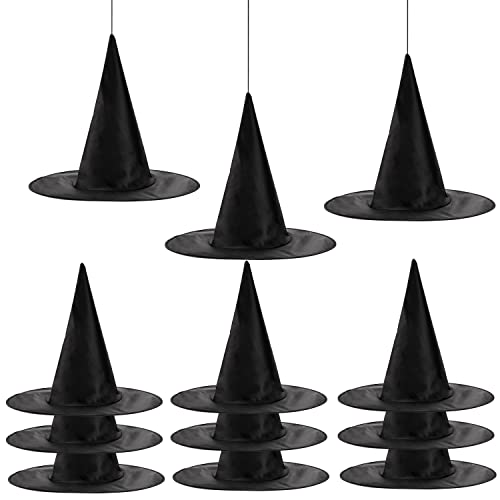 JOYIN 12 Stück Halloween Hängende Hexenhut Dekoration, Schwarzes Hexenkostüm Zubehör für Halloween Cosplay, Partybevorzugung, Party Deko JOYIN 12 Stück Halloween Hängende Hexenhut Dekoration, Schwarzes Hexenkostüm Zubehör für Halloween Cosplay, Partybevorzugung, Party Deko von JOYIN