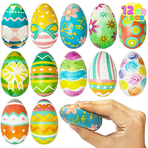 JOYIN 12 Stück Ostereier zum Zusammendrücken langsam Wieder ausdehnend, super weich, zum Drücken von Ostereiern für Osterpartys, Osterkörbchen,, 4,6 x 5,2 cm große Eier JOYIN 12 Stück Ostereier zum Zusammendrücken langsam Wieder ausdehnend, super weich, zum Drücken von Ostereiern für Osterpartys, Osterkörbchen,, 4,6 x 5,2 cm große Eier von JOYIN