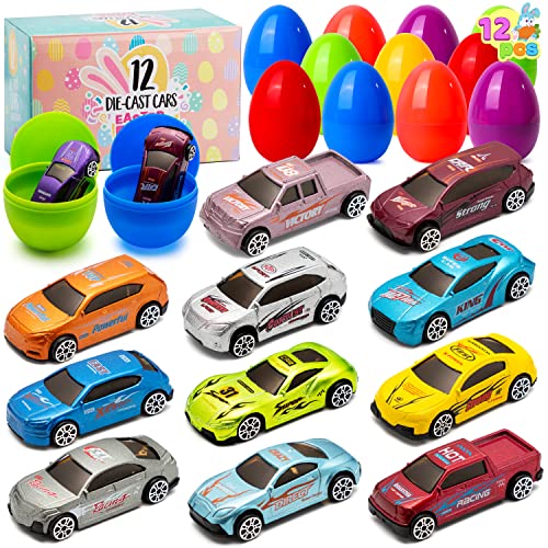 JOYIN 12 Stück Gefüllte Ostereier mit Druckgusswagen, Bunt Vorgefüllte Kunststoff Ostern Eier mit verschiedenen Druckgussautos für Ostern Partyzubehör, Osterkorb Füllstoffe, Osternest, Spielzeug JOYIN 12 Stück Gefüllte Ostereier mit Druckgusswagen, Bunt Vorgefüllte Kunststoff Ostern Eier mit verschiedenen Druckgussautos für Ostern Partyzubehör, Osterkorb Füllstoffe, Osternest, Spielzeug von JOYIN