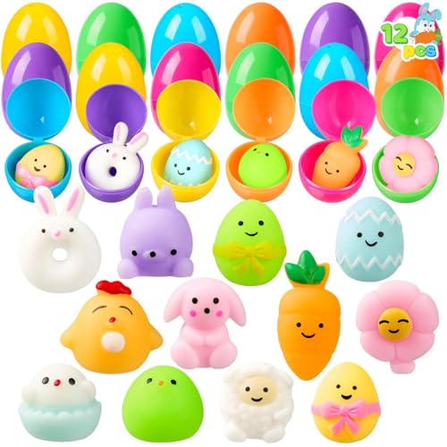 JOYIN 12 vorgefüllte Ostereier gefüllt mit 12 Mochi-Squishy-Spielzeugen für Kinder, Ostereier zum befüllen für Ostern Partyzubehör, für Osterthema Party Gunst, Ostereier jagen, für Osterkörbe JOYIN 12 vorgefüllte Ostereier gefüllt mit 12 Mochi-Squishy-Spielzeugen für Kinder, Ostereier zum befüllen für Ostern Partyzubehör, für Osterthema Party Gunst, Ostereier jagen, für Osterkörbe von JOYIN