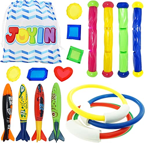 JOYIN 18 Stücke Tauchspielzeug Unterwasser Tauchen Diving Set, Tauchen Spielzeug für Kinder, Schwimmen Schwimmbad Sommerpool Schwimmspielzeug von JOYIN