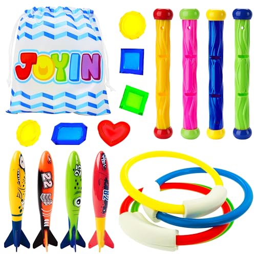 JOYIN 18 Stücke Tauchspielzeug Unterwasser Tauchen Diving Set, Tauchen Spielzeug für Kinder, Schwimmen Schwimmbad Sommerpool Schwimmspielzeug JOYIN 18 Stücke Tauchspielzeug Unterwasser Tauchen Diving Set, Tauchen Spielzeug für Kinder, Schwimmen Schwimmbad Sommerpool Schwimmspielzeug von JOYIN
