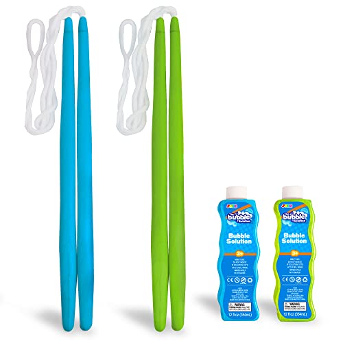 JOYIN 2 Riesenseifenblasen Set, Seifenblasen-Stab mit 2 Konzentrierten Bubble SeifenblasenLösungen für Kinder, Seifenblasen groß, Outdoor Spielzeug Zauberstab, Kindergeburtstag Party Hochzeit JOYIN 2 Riesenseifenblasen Set, Seifenblasen-Stab mit 2 Konzentrierten Bubble SeifenblasenLösungen für Kinder, Seifenblasen groß, Outdoor Spielzeug Zauberstab, Kindergeburtstag Party Hochzeit von JOYIN