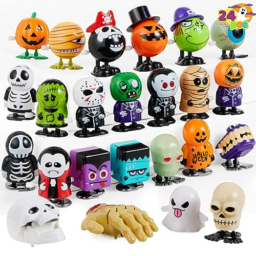 JOYIN 24 Stück Halloween Aufziehspielzeug für Kinder, Halloween Wind up Spielzeug Süßes oder Saures, Halloween Party Mitgebsel Geschenk Goody Bag JOYIN 24 Stück Halloween Aufziehspielzeug für Kinder, Halloween Wind up Spielzeug Süßes oder Saures, Halloween Party Mitgebsel Geschenk Goody Bag von JOYIN