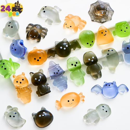 JOYIN 24 Stück Halloween-Mochi-Quetsch-Spielzeug, weiches Quetschspielzeug, niedliches Quetschspielzeug, Stressabbau-Spielzeug, Halloween-Partygeschenke für Kinder, Süßes oder Saures von JOYIN