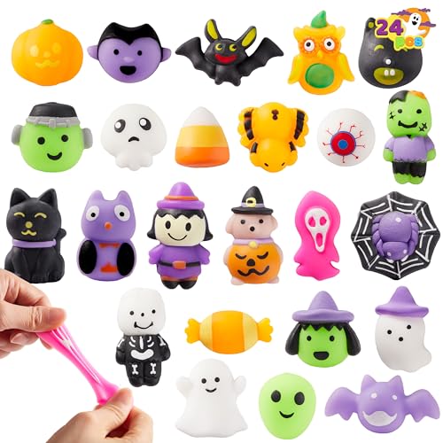 JOYIN 24 Stück Halloween Mochi Squishy Spielzeug für Kinder, Halloween Classies Squishy Spielzeug für Halloween Weihnachtsparty Geschenke, Geburtstagsgeschenke für Jungen und Mädchen, Goodie Bag JOYIN 24 Stück Halloween Mochi Squishy Spielzeug für Kinder, Halloween Classies Squishy Spielzeug für Halloween Weihnachtsparty Geschenke, Geburtstagsgeschenke für Jungen und Mädchen, Goodie Bag von JOYIN