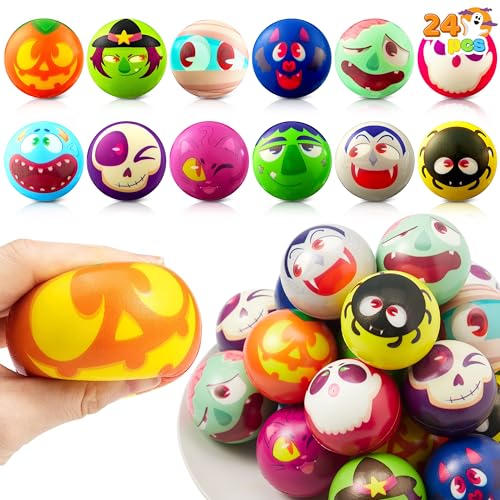 JOYIN 24 Stück Halloween Stressbälle - Neuheit Spielzeug Bälle, Squishy Spielzeug Slow Release, Party Favors, Dekorationszubehör, Partytütenfüller JOYIN 24 Stück Halloween Stressbälle - Neuheit Spielzeug Bälle, Squishy Spielzeug Slow Release, Party Favors, Dekorationszubehör, Partytütenfüller von JOYIN