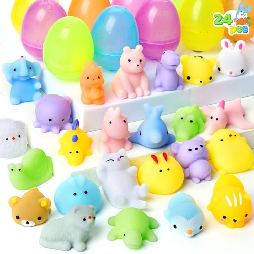 JOYIN 24 pcs Ostereier gefüllt mit 24 Mochi-Squishy-Spielzeugen für Kinder befüllen für Ostern Partyzubehör, für Osterthema Party Gunst für Osterkörbe JOYIN 24 pcs Ostereier gefüllt mit 24 Mochi-Squishy-Spielzeugen für Kinder befüllen für Ostern Partyzubehör, für Osterthema Party Gunst für Osterkörbe von JOYIN