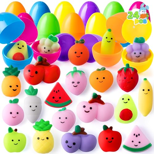 JOYIN 24 pcs Ostereier gefüllt mit 24 Mochi-Squishy-Spielzeugen für Kinder befüllen für Ostern Partyzubehör, für Osterthema Party Gunst für Osterkörbe JOYIN 24 pcs Ostereier gefüllt mit 24 Mochi-Squishy-Spielzeugen für Kinder befüllen für Ostern Partyzubehör, für Osterthema Party Gunst für Osterkörbe von JOYIN