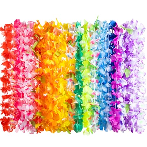 JOYIN 24 Stücke Hawaii Blumenketten Hawaiikette Halskette Tropischen Hawaiianischen Luau Blumen Lei für Kleid, Party Favors, Strand und Themenbezogenen Geburtstage von JOYIN