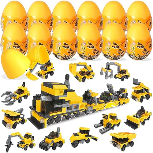 JOYIN 12 vorgefüllte Ostereier mit entzückenden Tierbausteinen für Ostergeschenke, Ostereiersuche, Osterkörbchenfüller (Ingenieurfahrzeuge) JOYIN 12 vorgefüllte Ostereier mit entzückenden Tierbausteinen für Ostergeschenke, Ostereiersuche, Osterkörbchenfüller (Ingenieurfahrzeuge) von JOYIN
