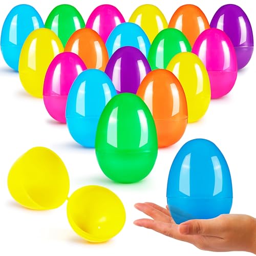 JOYIN 3,15" Ostereier, große befüllbare Plastikeier, leere, bunte, helle Eierschalen mit Scharnier für die Osterjagd, Füllleckereien, Korbfüller, Klassenzimmer-Preiszubehör, 36 Stück8cm JOYIN 3,15" Ostereier, große befüllbare Plastikeier, leere, bunte, helle Eierschalen mit Scharnier für die Osterjagd, Füllleckereien, Korbfüller, Klassenzimmer-Preiszubehör, 36 Stück8cm von JOYIN