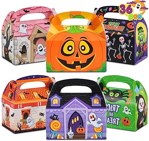 JOYIN 36 Stück Halloween-Papp-Leckerli-Boxen für Süßes oder Saures, Süßigkeiten-Boxen, Kekse, Geschenktüten für Halloween-Partyartikel, Klassenzimmer-Austausch-Geschenktüten JOYIN 36 Stück Halloween-Papp-Leckerli-Boxen für Süßes oder Saures, Süßigkeiten-Boxen, Kekse, Geschenktüten für Halloween-Partyartikel, Klassenzimmer-Austausch-Geschenktüten von JOYIN