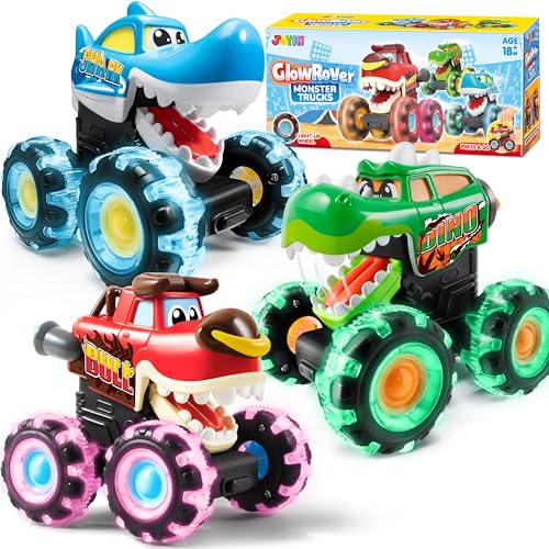 JOYIN 3Pcs Monster Truck Spielzeug, leuchtende Autos, Monster Treads Lightning Wheels, Spielzeugautos für Jungen und Mädchen ab 3 Jahren JOYIN 3Pcs Monster Truck Spielzeug, leuchtende Autos, Monster Treads Lightning Wheels, Spielzeugautos für Jungen und Mädchen ab 3 Jahren von JOYIN