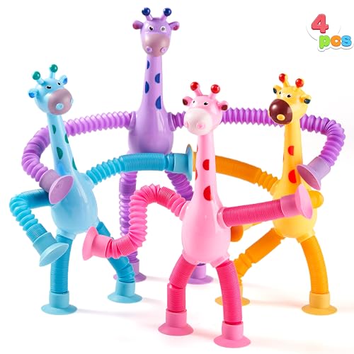 JOYIN 4 Stück Giraffe Pop Tubes für Kinder, Sensorik Spielzeug für Kinder, Teleskop Tube Spielzeug für Mädchen und Jungen, Geburtstagsgeschenk, Partygeschenke um Stress und Ängste Abzubauen JOYIN 4 Stück Giraffe Pop Tubes für Kinder, Sensorik Spielzeug für Kinder, Teleskop Tube Spielzeug für Mädchen und Jungen, Geburtstagsgeschenk, Partygeschenke um Stress und Ängste Abzubauen von JOYIN