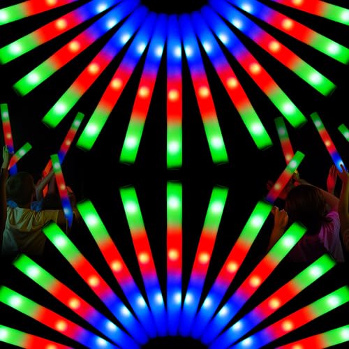 JOYIN 42 Stück Knicklichter aus Schaumstoff, LED-Leuchtstäbe in Großpackung mit 3 Modi, blinkende Partylichter für Hochzeit, Konzert, Camping, Geburtstag, Halloween, Partytüten-Füller für Kinder JOYIN 42 Stück Knicklichter aus Schaumstoff, LED-Leuchtstäbe in Großpackung mit 3 Modi, blinkende Partylichter für Hochzeit, Konzert, Camping, Geburtstag, Halloween, Partytüten-Füller für Kinder von JOYIN