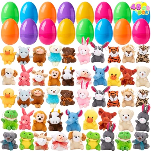 JOYIN 48 vorgefüllte Ostereier gefüllt mit Plüsch Tierspielzeug für die Ostereiersuche, Osterkörbchenfüller, zum Ostern Kinder Partygeschenk, zum Ostern im Klassenzimmer Preiszubehör JOYIN 48 vorgefüllte Ostereier gefüllt mit Plüsch Tierspielzeug für die Ostereiersuche, Osterkörbchenfüller, zum Ostern Kinder Partygeschenk, zum Ostern im Klassenzimmer Preiszubehör von JOYIN