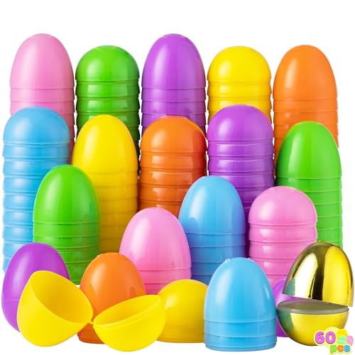 JOYIN 60 Stück 5.7cm Ostereier enthält 1 goldenes Ei zum Befüllen für Eierjagd Osterkorb Füllstoffe Klassenzimmer Ostersuche Überraschungsgeschenk JOYIN 60 Stück 5.7cm Ostereier enthält 1 goldenes Ei zum Befüllen für Eierjagd Osterkorb Füllstoffe Klassenzimmer Ostersuche Überraschungsgeschenk von JOYIN
