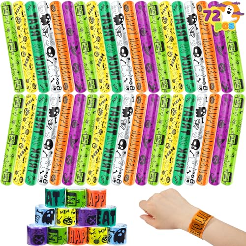 JOYIN 72 Stück Halloween Reflektierende Slap Armbänder mit 6 Designs für Kinder Jungen und Mädchen Geburtstag Party Favors, Halloween Süßes oder Saures Tasche Füller halloween Mitgebsel JOYIN 72 Stück Halloween Reflektierende Slap Armbänder mit 6 Designs für Kinder Jungen und Mädchen Geburtstag Party Favors, Halloween Süßes oder Saures Tasche Füller halloween Mitgebsel von JOYIN