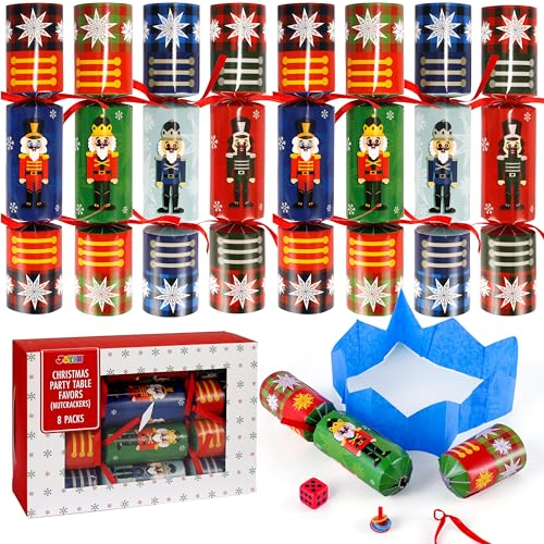 JOYIN 8 Pcs Xmas Geschenk, nicht schnappend, rotes und grünes Schneeflocken-Design, Party-Tischgeschenke mit Party-Zubehör für Kinder und Erwachsene, Weihnachtsfeiern JOYIN 8 Pcs Xmas Geschenk, nicht schnappend, rotes und grünes Schneeflocken-Design, Party-Tischgeschenke mit Party-Zubehör für Kinder und Erwachsene, Weihnachtsfeiern von JOYIN