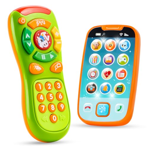 JOYIN Baby-Spielzeug Telefon, Fernbedienung und Smartphone mit Musik, Spaß Lernen musikalisches Spielzeug für Babys, Kinder, Jungen oder Mädchen, Urlaub Geburtstag Geschenke, 12394, grün von JOYIN