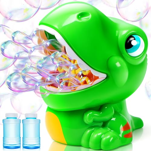 JOYIN Dinosaurier Seifenblasenmaschine, Seifenblasenmaschine Gun Blower mit Seifenblasenlösungen für Kinder, Sommer Outdoor Indoor Spielzeug, Dinosaurier Party Favor, Kindergeburtstag Geschenk (Grün) JOYIN Dinosaurier Seifenblasenmaschine, Seifenblasenmaschine Gun Blower mit Seifenblasenlösungen für Kinder, Sommer Outdoor Indoor Spielzeug, Dinosaurier Party Favor, Kindergeburtstag Geschenk (Grün) von JOYIN