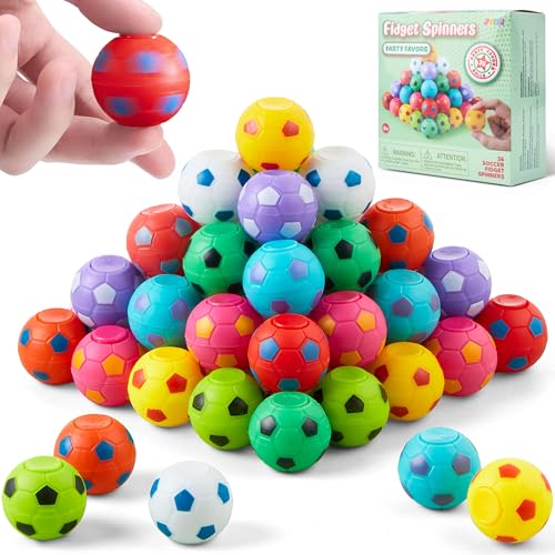 JOYIN Fußball-Fidget-Spinner, für Kinder, Fidget-Spielzeug, Großpackung für Geburtstagsparty, Schatzbox-Spielzeug für Klassenzimmer, Schulbelohnung, 36 Stück von JOYIN