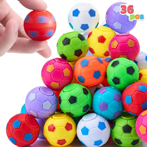 JOYIN Fußball-Fidget-Spinner, für Kinder, Fidget-Spielzeug, Großpackung für Geburtstagsparty, Schatzbox-Spielzeug für Klassenzimmer, Schulbelohnung, 36 Stück von JOYIN