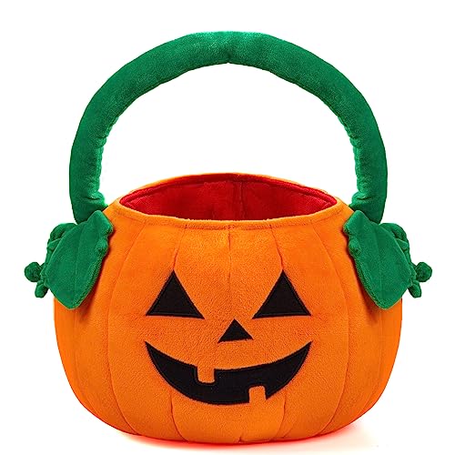 JOYIN Halloween-Kürbis-Plüsch-Tragetasche, Eimer, Süßigkeiten- oder Leckerei-Tasche mit Griff mit Griff für Partyzubehör, Kindergeschenktüten JOYIN Halloween-Kürbis-Plüsch-Tragetasche, Eimer, Süßigkeiten- oder Leckerei-Tasche mit Griff mit Griff für Partyzubehör, Kindergeschenktüten von JOYIN
