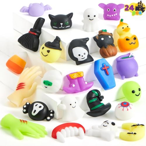 JOYIN Halloween-Mochi-Squishy-Spielzeug, 24 Stück, Fidget-Quetschspielzeug, süße Fidgets für Süßes oder Saures, Halloween-Partys, Keine Süßigkeiten von JOYIN