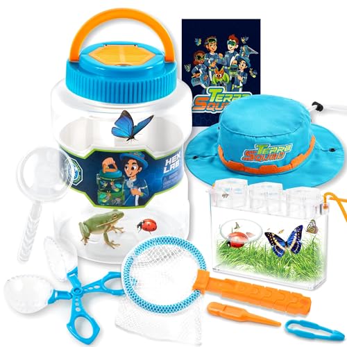 JOYIN Insektenfänger Naturerkundungsset - enthält Lebensraumeimer, Krabbelbox, Aktivitätsheft, Schmetterlingsnetz, Lupe, Pinzette, Käferzange und Erkundungshut Käferfänger für Kinder ab 3 Jahren JOYIN Insektenfänger Naturerkundungsset - enthält Lebensraumeimer, Krabbelbox, Aktivitätsheft, Schmetterlingsnetz, Lupe, Pinzette, Käferzange und Erkundungshut Käferfänger für Kinder ab 3 Jahren von JOYIN