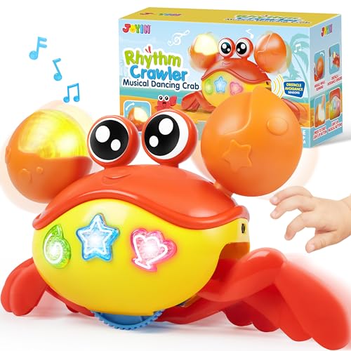 JOYIN Krabbelkrabbe, Babyspielzeug, interaktives großes Krabbenspielzeug, tanzende Krabbe, die Hindernissen automatisch ausweicht, Geschenk für Kleinkinder von 0–6, 6–12 und 12–18 Monaten JOYIN Krabbelkrabbe, Babyspielzeug, interaktives großes Krabbenspielzeug, tanzende Krabbe, die Hindernissen automatisch ausweicht, Geschenk für Kleinkinder von 0–6, 6–12 und 12–18 Monaten von JOYIN