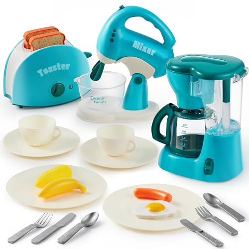 JOYIN Küchengeräte Spielzeug, Spielküche Zubehör Set für Kinder, Pretend Küche Spielzeug, Kaffeemaschine, Mixer, Toaster mit realistischen Lichtern & Geräuschen, Alter 3+ JOYIN Küchengeräte Spielzeug, Spielküche Zubehör Set für Kinder, Pretend Küche Spielzeug, Kaffeemaschine, Mixer, Toaster mit realistischen Lichtern & Geräuschen, Alter 3+ von JOYIN