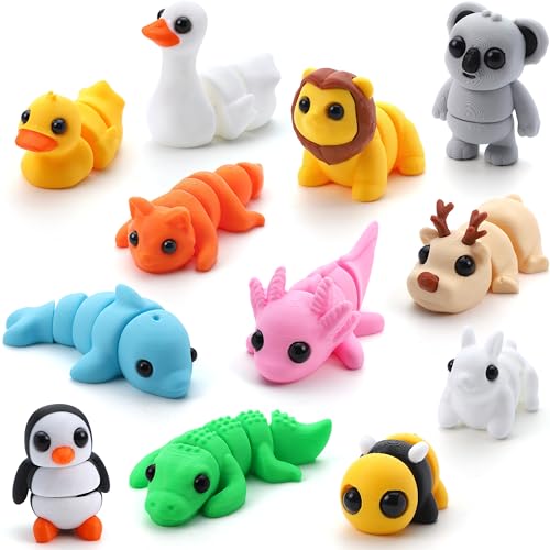 JOYIN Mini-Tier-Set, 3D-Druck, niedliches Tierspielzeug für Partygeschenke, Fidget-Gelenk, flexibles Spielzeug, Geburtstagsgeschenke, Büro, Schreibtisch, Heimdekoration, 12-teilig JOYIN Mini-Tier-Set, 3D-Druck, niedliches Tierspielzeug für Partygeschenke, Fidget-Gelenk, flexibles Spielzeug, Geburtstagsgeschenke, Büro, Schreibtisch, Heimdekoration, 12-teilig von JOYIN